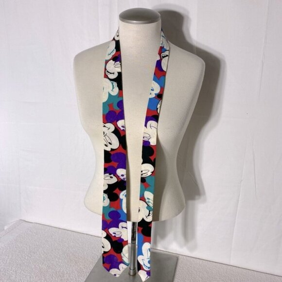 Vintage Disney Mickey Mouse Head Print Tie - Picture 1 of 8